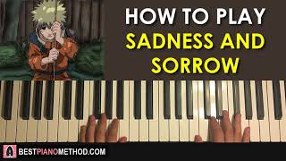 Naruto  Sadness and Sorrow  EASY Piano Tutorial [upl. by Sajet]