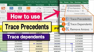 Trace precedents and dependents in excel  How to use trace precedents and dependents in excel [upl. by Lukin]