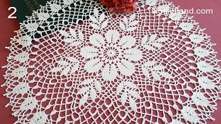 CROCHET How to crochet doily EASY Tutorial Part 1 1 8 round [upl. by Nekal]