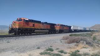 EB BNSF Spine CarsDomestic Intermodal Train At East Monolith Ca bigbossrailfanner [upl. by Anitaf]