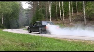 volvo 740 stanced turbo diesel burnout [upl. by Ydnamron381]