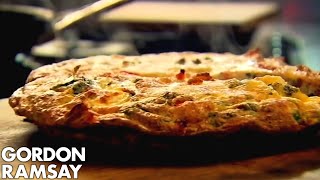 Bacon Pea amp Goats Cheese Frittata  Gordon Ramsay [upl. by Backler]