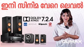 Home Theater Tour  Dolby Atmos 724  Home Theater in Kerala House  KLIPSCH  SVS CLIMAX CINEMAS [upl. by Aniretac]