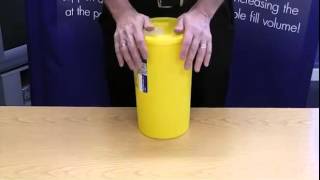 How to put a lid on a small Daniels SHARPSGUARD container [upl. by Ahtera697]