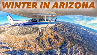 Sedona Snow ❄️🏜️ 1700nm in 2 Cessnas [upl. by Orgell]