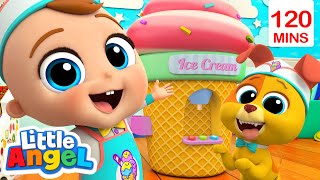 Colorful Ice Cream Shop Bingo   Wheels on the Bus  Little Angel Kids Songs amp Nursery Rhymes [upl. by Llehsyt]