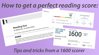 How to get a perfect score on the SAT reading section tips from a 1600 scorer [upl. by Nirrak]