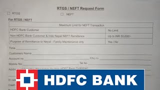 How to Fill HDFC Bank NEFTRTGS Form in 2024 [upl. by Neros]