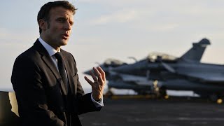 Macron feiert Weihnachten  mit Soldaten auf Flugzeugträger  AFP [upl. by Ricky]