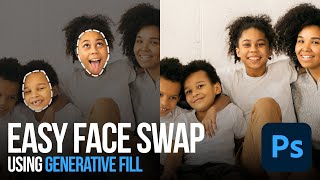 How to Swap Faces in Photoshop Using AI Generative Fill [upl. by Rimma]