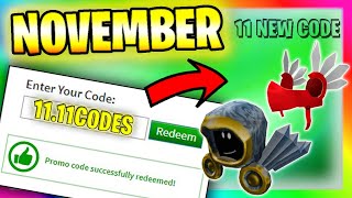 11 Codes ALL NEW PROMO CODES in ROBLOX November 2023 [upl. by Rowley]