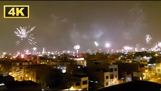 【4K】FELIZ AÑO NUEVO 2024 🎆  LIMA PERÚ  Massive Fireworks New Year 2024 quot Los Olivos quot🎆 [upl. by Bondy]