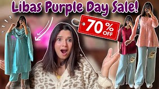 Huge LIBAS Purple Day Sale Haul😍 Upto 70 Off on Short Kurtis amp Kurta sets  Rupal Yadav [upl. by Enirhtak128]