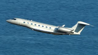 Beautiful Gulfstream G650ER  Hill View Takeoff  Split Airport SPULDSP [upl. by Frangos]