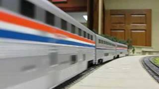 Amtraks California Zephyr HO scale CIRC layout  Equipment test [upl. by Ennovahs]