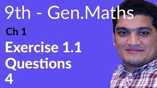 9th Class General Math Ch 1 lec 4 Exercise 11 Question no 4 Matric part 1 Gen Math [upl. by Steward]