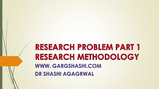 RESEARCH PROBLEM PART 1 IN HINDI [upl. by Freedman]