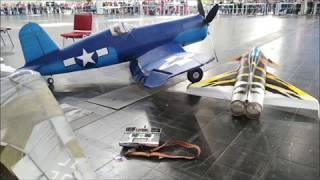 F4U Corsair scale 14 indoor ultralight from build to flight no space for helium [upl. by Orella819]