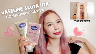 VASELINE GLUTA HYA SERUM BURST LOTION COMPARISON VIDEO  Which variant is better [upl. by Martino]