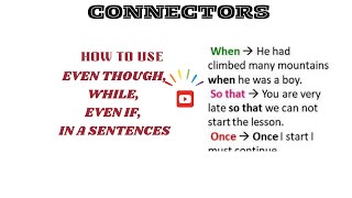 CONNECTORS Easy English practice English vocabulary [upl. by Sessler365]