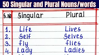 Singular and plural in english grammar class 4  30 Singular and Plural Nounswords [upl. by Anairb]