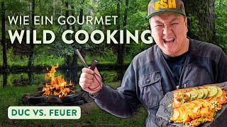 Lachs auf dem Feuer grillen 🔥  Wie ein Gourmet  Wild Cooking [upl. by Mendelsohn]