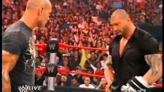 Batista returns to Raw and owns Randy Orton [upl. by Adnuhsat]