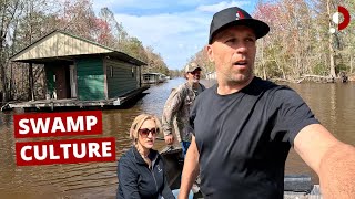 Inside OffGrid Houseboat Life  Camp in Louisiana Swamp 🇺🇸 [upl. by Gombach]