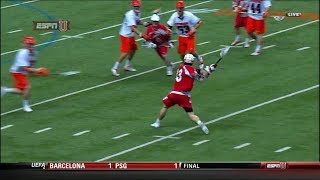 Cornells Connor Buczek scores 4 goals from 12 yards out against Syracuse [upl. by Vogeley]