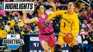 Condensed Game Iowa at Michigan  Feb 6 2022  Big Ten Womens Basketball [upl. by Rojas]