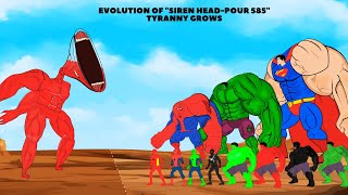 Evolution of quotSIREN HEADPOUR 585quot Tyranny grows  SUPER HEROES Ranked From Weakest To Strongest [upl. by Elum701]