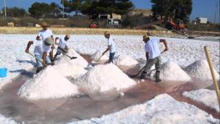 Saline di Trapani video completo produzione sale marino integrale Cuordisale Salinagrande 2014 [upl. by Ellene]