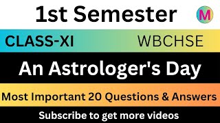 CLASSXI  AN ASTROLOGERS DAY  20 MOST IMPORTANT QUESTIONANSWER [upl. by Leoline]