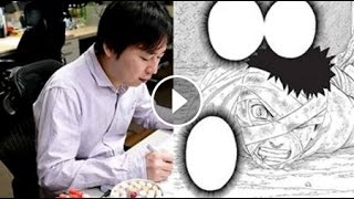 Kishimoto Drawing the Last Page of Naruto Chapter 602 [upl. by Nelhsa]