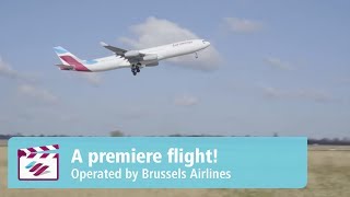 A premiere flight Operated by Brussels Airlines  Eurowings [upl. by Akirdnas]