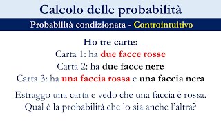 Probabilità  Problema delle tre carte controintuitivo [upl. by Siesser]