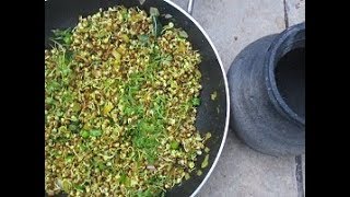 Matki Chi Usal  Mod alelya Mataki chi Bhaji  Moth Beans Recipe [upl. by Rabjohn763]