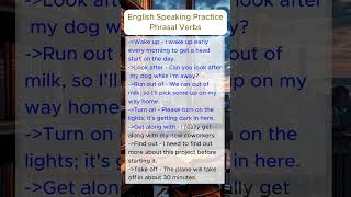 English Speaking Practice Phrasal Verbs  practice English fluency englishspeakingpractice [upl. by Pinto]