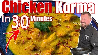 INDIAN RESTAURANT CHICKEN KORMA for 4 In 30 Minutes [upl. by Kitarp406]