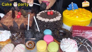 ASMREATING CHOCOLATE CAKEDONUTMACARONCUPCAKE CAKE EATING VIDEO [upl. by Hastie198]