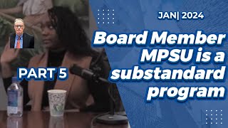 Deposition Carr 5 MPSU is a Substandard Program [upl. by Llennahs]