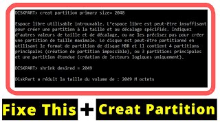 creat partition primary  fix errore No usable free extent could be found error when running [upl. by Dehlia53]