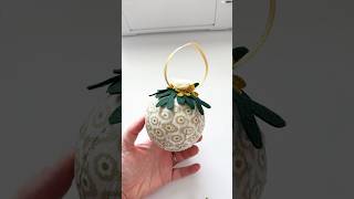 Paper mache ornament with fabric strips mod podge and felt flowers diyornaments christmascraft [upl. by Yorle]