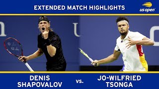 Denis Shapovalov vs JoWilfried Tsonga  2017 US Open R2 [upl. by Horwath]