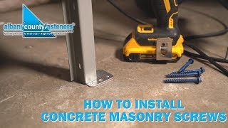 How to Install Masonry Screws in Concrete  Fasteners 101 [upl. by Suki]