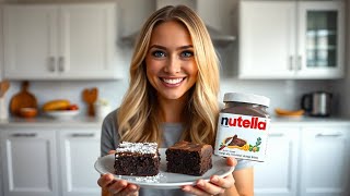 3Ingredient Nutella Brownies Easy and Delicious [upl. by Nylaroc658]