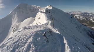 Hiking headwaters ridge and skiing Parachute run Big Sky [upl. by Nodnarb]