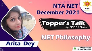 Arita Dey NET Dec 2021Sub Philosophy Success Journey  Tips for NET Aspirants [upl. by Ahsemal]