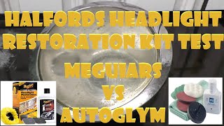 Halfords Headlight Lens Restoration Kit Test  Meguiars Vs Autoglym [upl. by Idona]