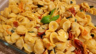 Feta cheese and cherry tomato pasta  tiktok famous pasta  I tried the internet famous pasta [upl. by Nirhtak]